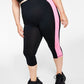Legging Capri Ideology Feminina Plus Colorblocked Preta Tamanho 1X