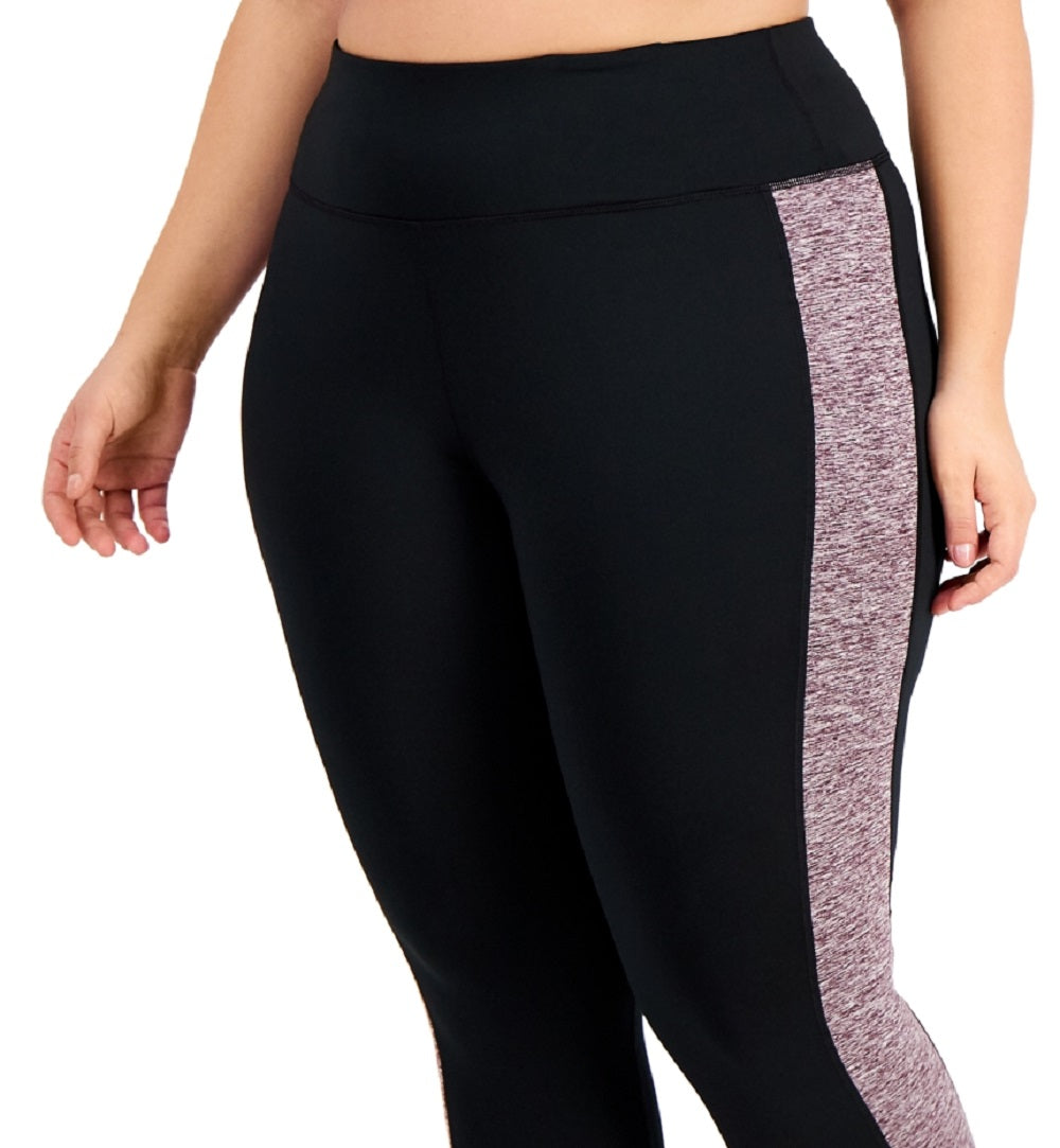 Legging Capri Ideology Feminina com Bolsos Elásticos e Bloco de Cores, Preta, Tamanho 1X