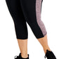 Legging Capri Ideology Feminina com Bolsos Elásticos e Bloco de Cores, Preta, Tamanho 1X