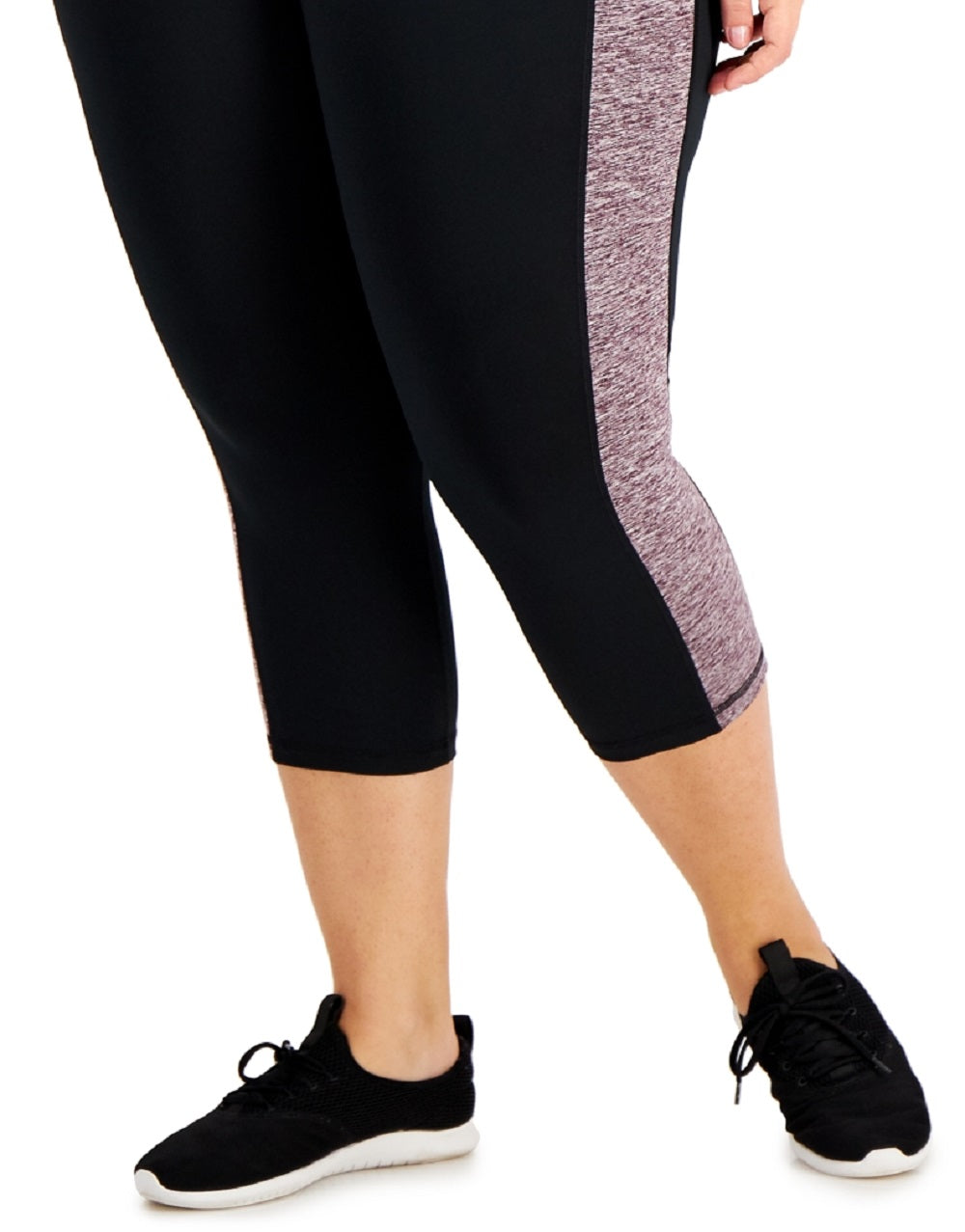 Legging Capri Ideology Feminina com Bolsos Elásticos e Bloco de Cores, Preta, Tamanho 1X