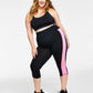 Legging Capri Ideology Feminina com Bolsos Elásticos e Bloco de Cores, Preta, Tamanho 2X