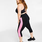 Legging Capri Ideology Feminina com Bolsos Elásticos e Bloco de Cores, Preta, Tamanho 2X