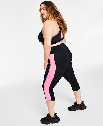 Legging Capri Ideology Feminina com Bolsos Elásticos e Bloco de Cores, Preta, Tamanho 2X