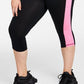 Legging Capri Ideology Feminina com Bolsos Elásticos e Bloco de Cores, Preta, Tamanho 2X
