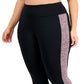 Legging Capri Colorblock Feminina ID Ideology Preta Tamanho 4X