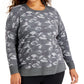 ID Ideology Moletom feminino com estampa camuflada cinza tamanho 1X