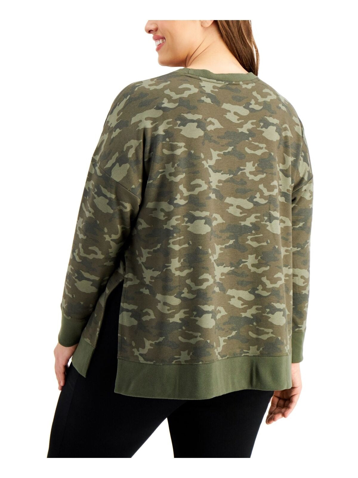 ID Ideology Moletom feminino camuflado elástico verde tamanho 2X