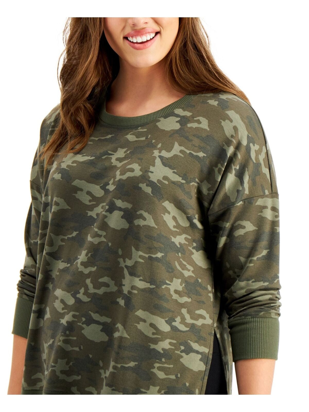 ID Ideology Moletom feminino camuflado elástico verde tamanho 2X