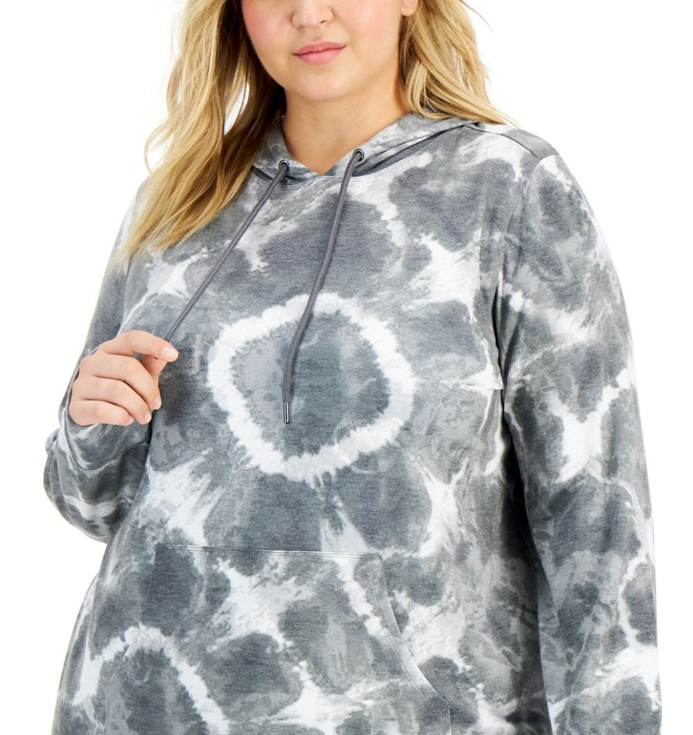 ID Ideology Moletom com capuz tie-dye feminino cinza tamanho 1X