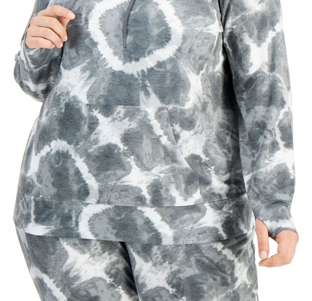 ID Ideology Moletom com capuz tie-dye feminino cinza tamanho 1X