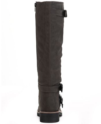 Botas femininas Sun + Stone Brinley com tiras e sola dentada, cinza, tamanho 9 M