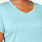 Camiseta feminina ID Ideology Rapidry com decote em V e performance, vermelha, tamanho 3X