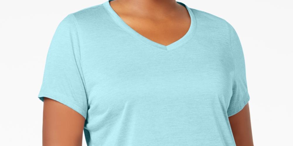 Camiseta feminina ID Ideology Rapidry com decote em V e performance, vermelha, tamanho 3X