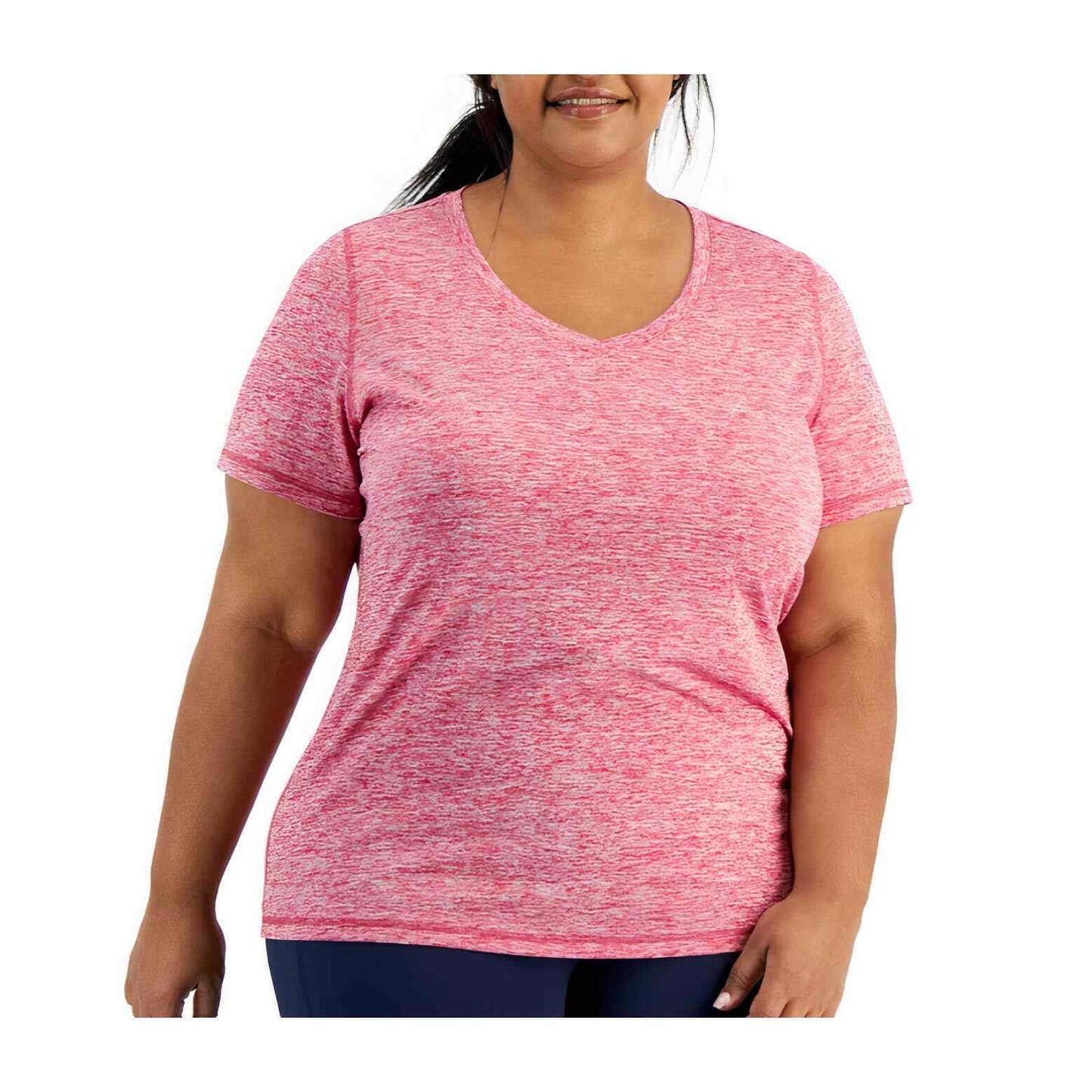Camiseta feminina ID Ideology Rapidry com decote em V e manga curta, tamanho 4X