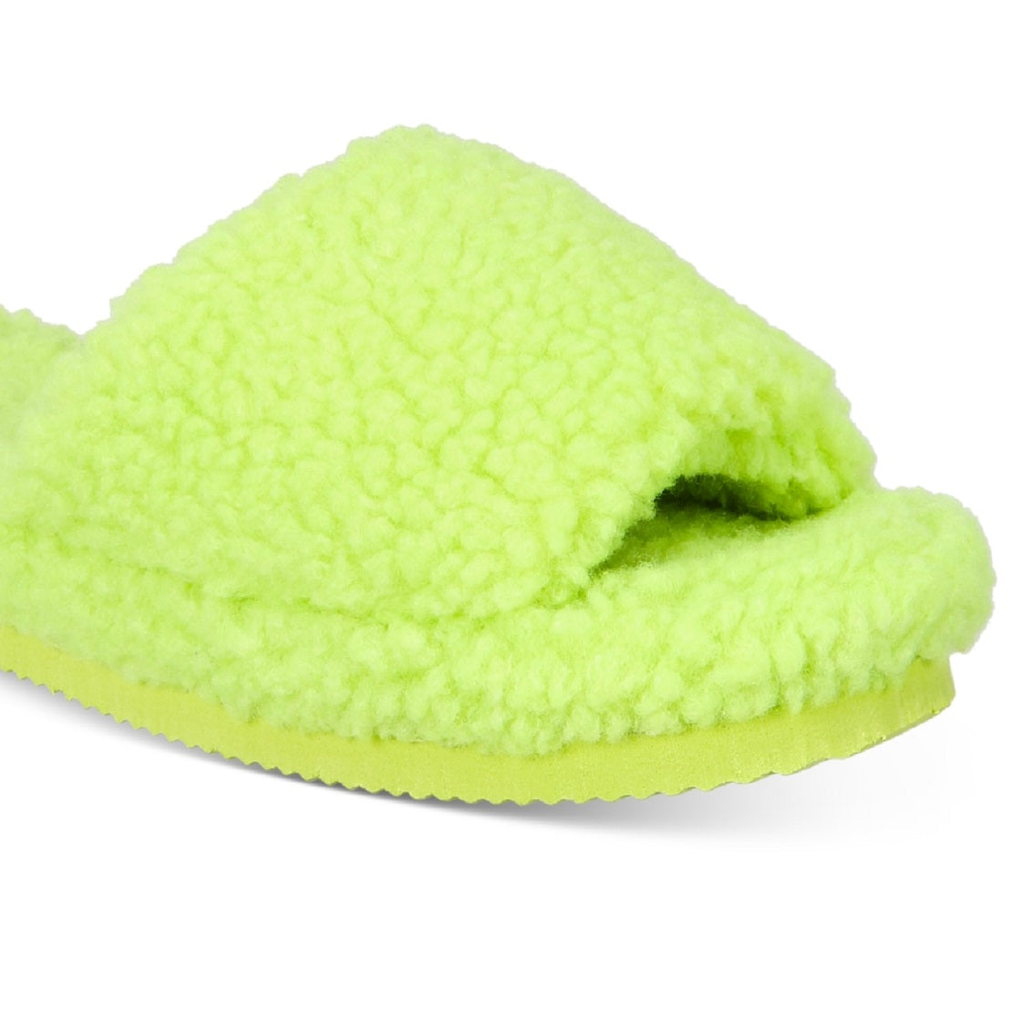 Chinelo Slide Dinnaa Cozy Faux Fur Feminino INC International Concepts Verde Tamanho 9 M