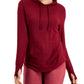 ID Ideology Moletom com capuz feminino de malha macia, vermelho, tamanho grande