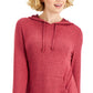 Id Ideology Moletom com capuz feminino de malha macia, vermelho, tamanho médio