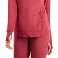 Id Ideology Moletom com capuz feminino de malha macia, vermelho, tamanho médio