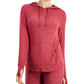 Id Ideology Moletom com capuz feminino de malha macia, vermelho, tamanho médio