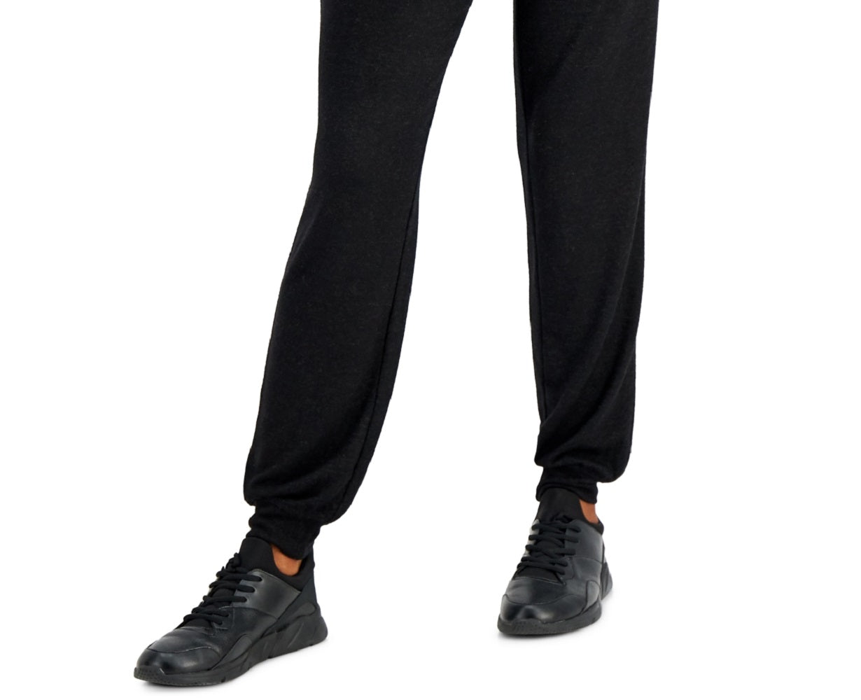 Calça de moletom feminina ID Ideology Mushy Knit Preta Tamanho X-G
