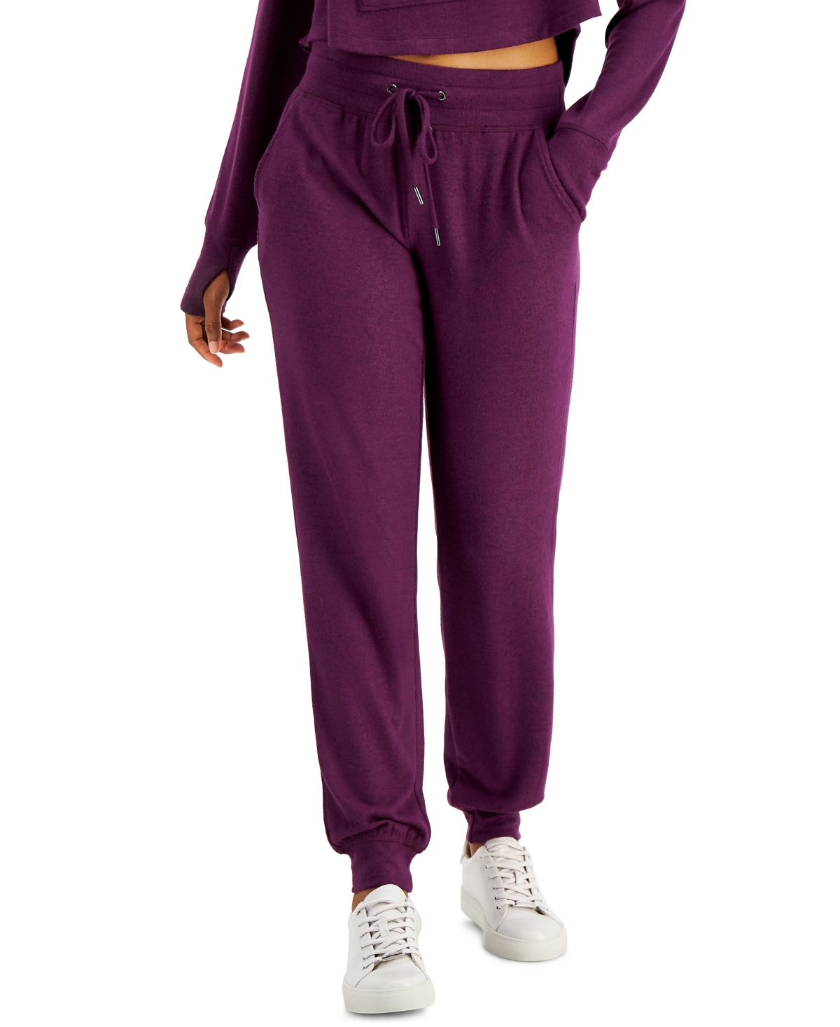Calça de moletom feminina Id Ideology, roxa, tamanho XX-G