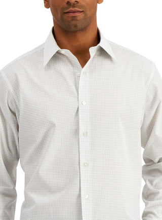 Camisa social xadrez masculina Club Room Regular Fit Cinza