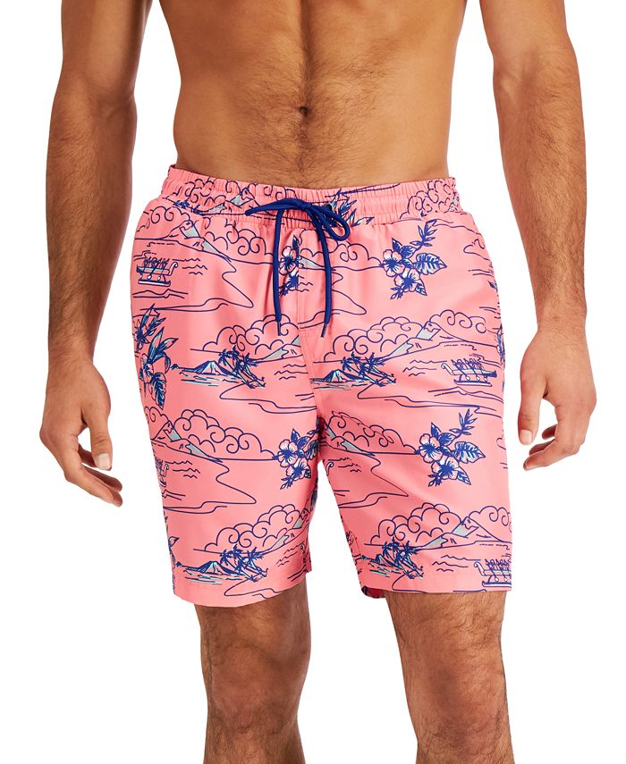 Maiô Club Room Masculino Big And Tall Island Scene Rosa Tamanho Pequeno