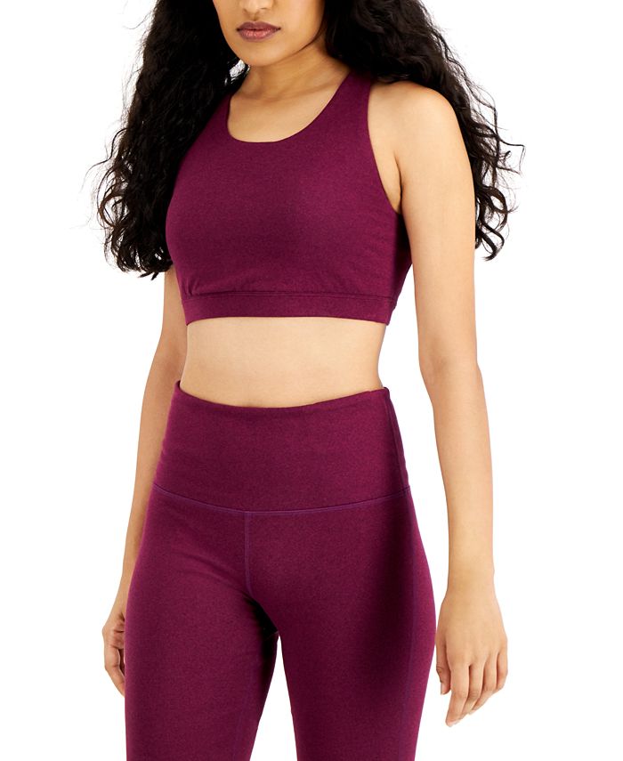 Conjunto de moletom feminino ID Ideology, sutiã esportivo de baixo impacto, roxo, tamanho X-S