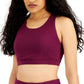 Conjunto de moletom feminino ID Ideology, sutiã esportivo de baixo impacto, roxo, tamanho X-S