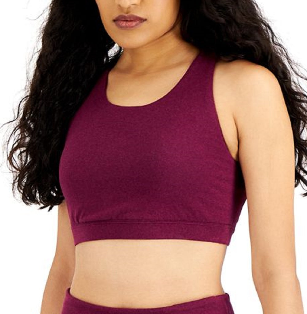 Conjunto de moletom feminino ID Ideology, sutiã esportivo de baixo impacto, roxo, tamanho pequeno