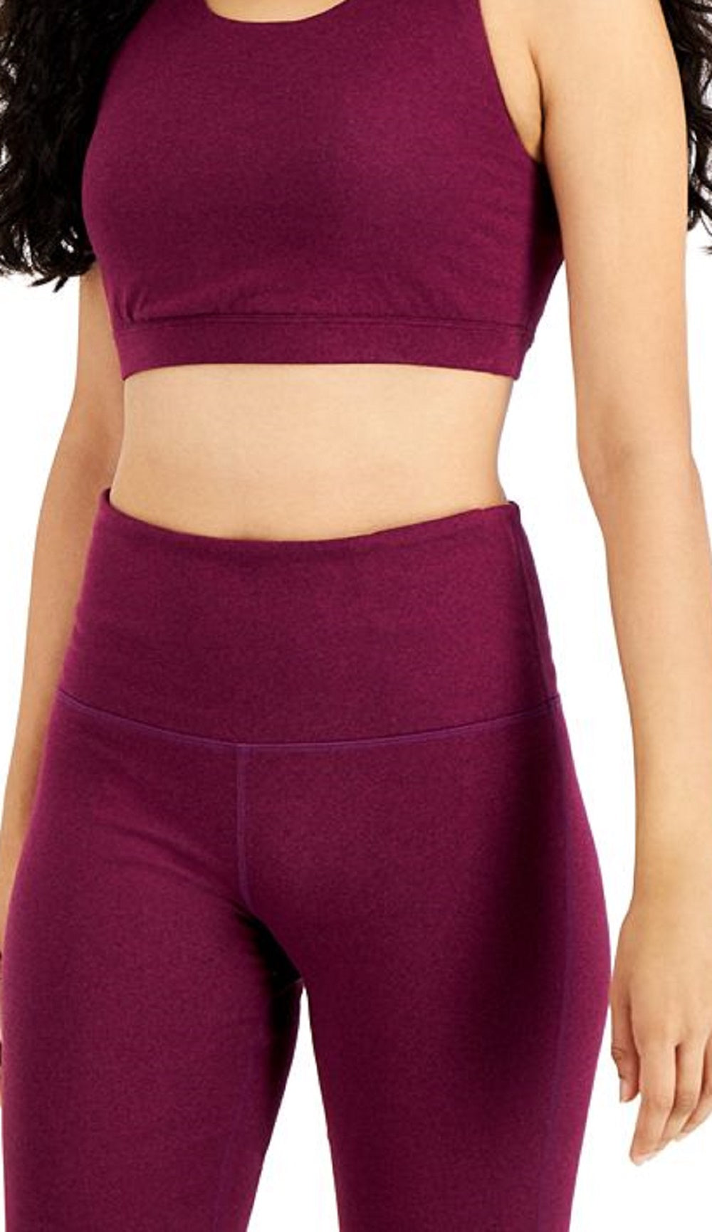 Conjunto de moletom feminino ID Ideology, sutiã esportivo de baixo impacto, roxo, tamanho pequeno