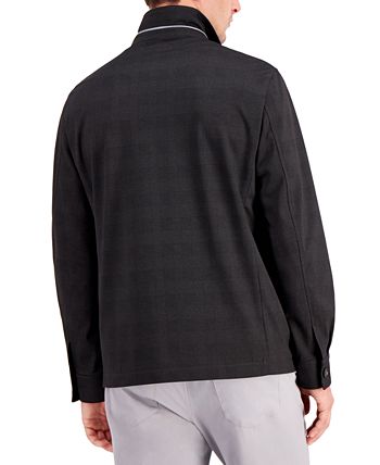 Camisa xadrez masculina Alfani Regular Fit, preta, tamanho grande