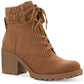 Botas femininas Sun + Stone Romina Hiker com cadarço, marrom, tamanho 10 M