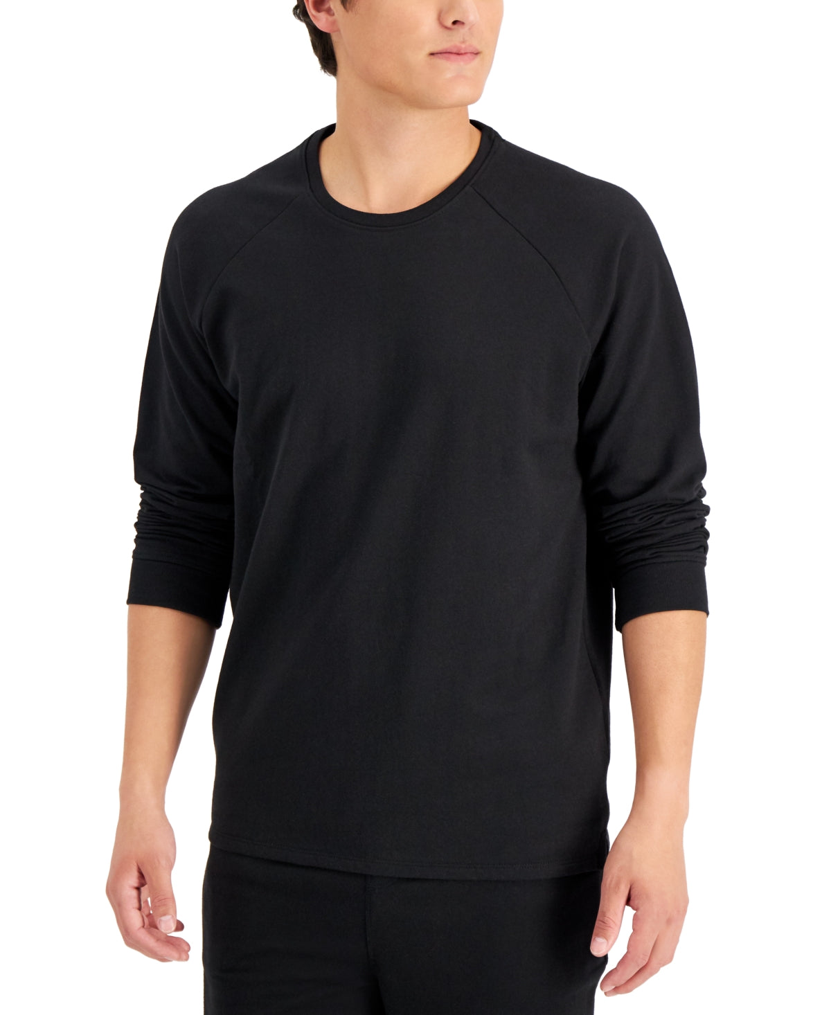 Pijama masculino Alfani Moisture Wicking, preto, tamanho médio