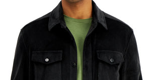 Camisa e jaqueta de veludo cotelê masculina Alfani Regular Fit, preta