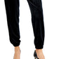 Calça jogger feminina de veludo INC International Concepts, preta, tamanho médio