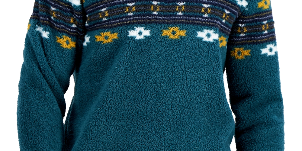 Suéter de lã sherpa Bloom masculino Sun + Stone, azul, tamanho médio