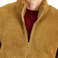 Jaqueta masculina de lã sherpa com zíper completo Sun Stone marrom tamanho P