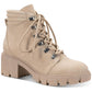 Botas femininas Sun + Stone Ruthee Lug Sole, brancas, tamanho 9 M