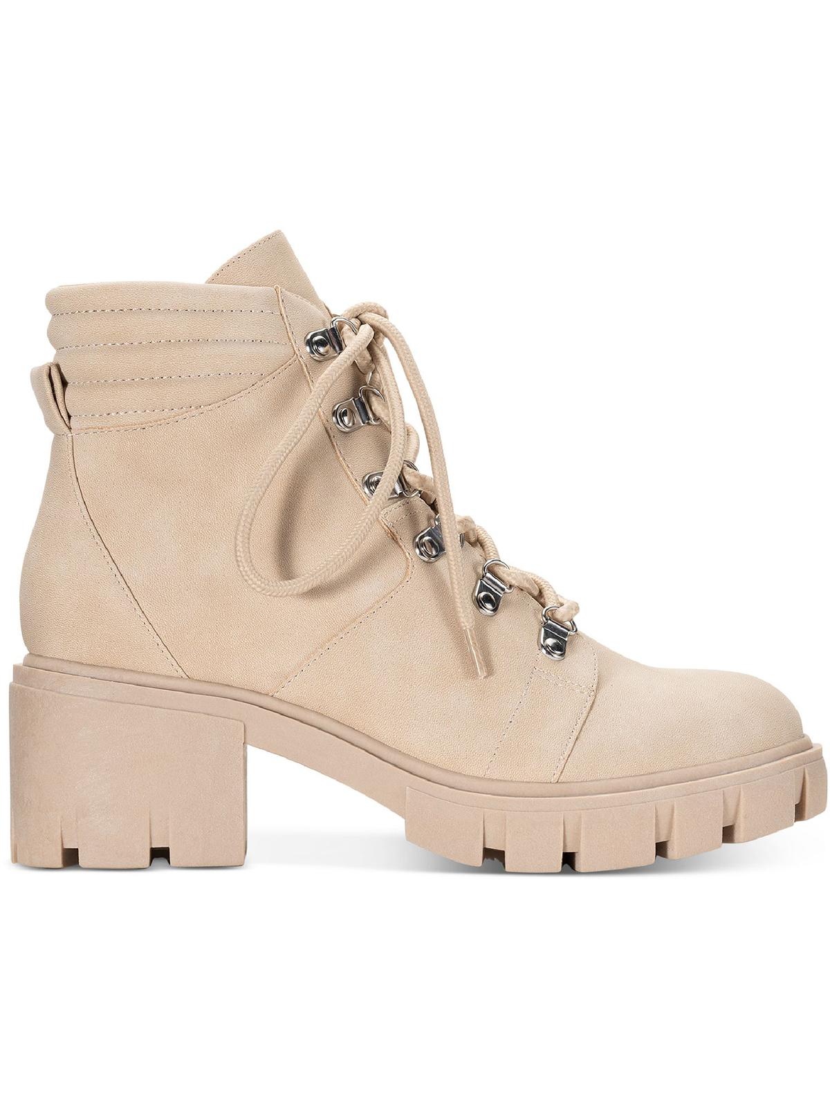 Botas femininas Sun + Stone Ruthee Lug Sole, brancas, tamanho 9 M