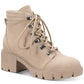 Botas femininas Sun + Stone Ruthee Lug Sole, brancas, tamanho 9 M