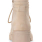Botas femininas Sun + Stone Ruthee Lug Sole, brancas, tamanho 9 M