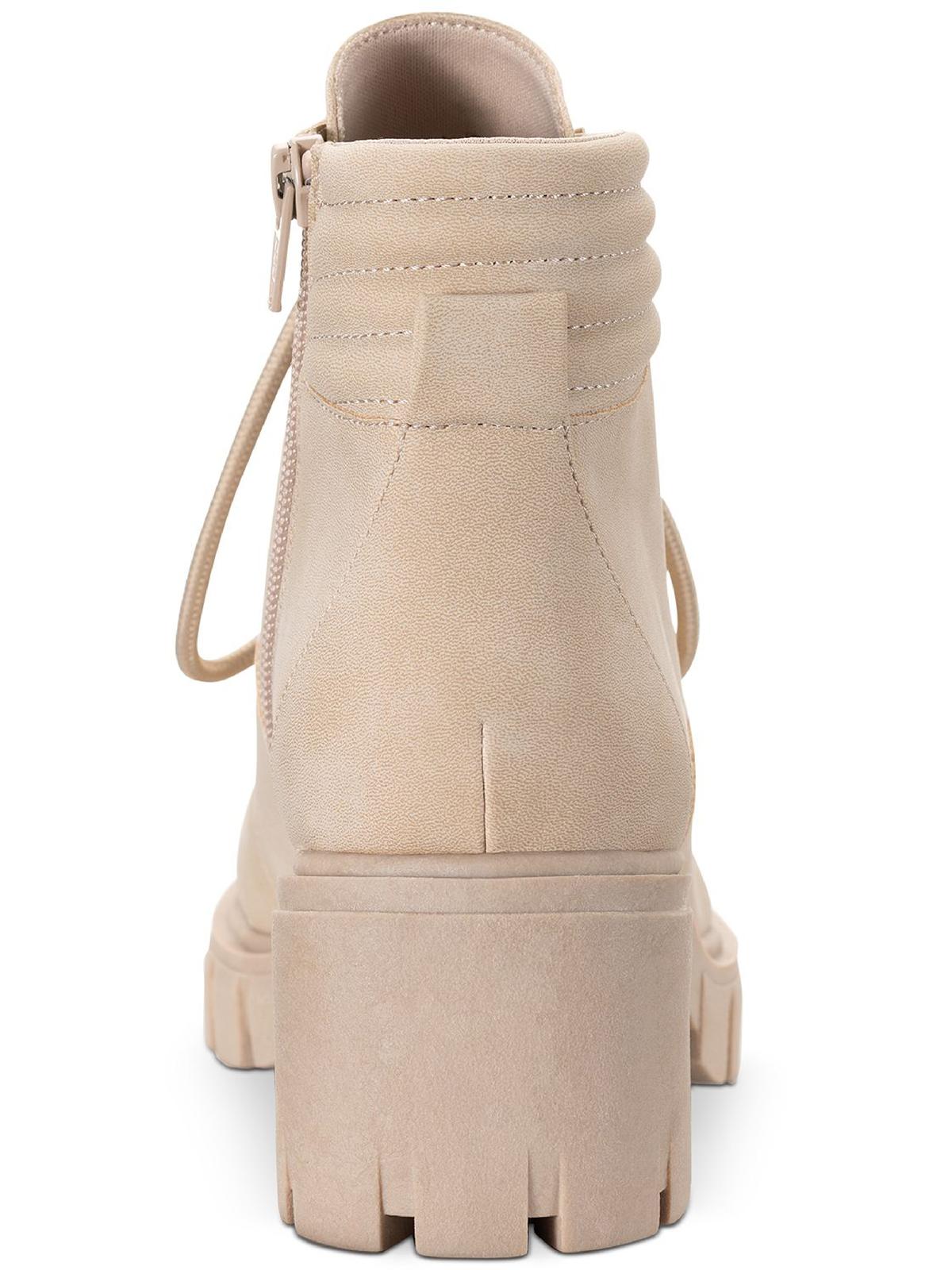 Botas femininas Sun + Stone Ruthee Lug Sole, brancas, tamanho 9 M