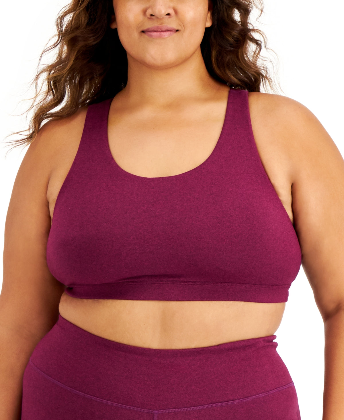 Conjunto de moletom feminino ID Ideology, sutiã esportivo roxo, tamanho 1X