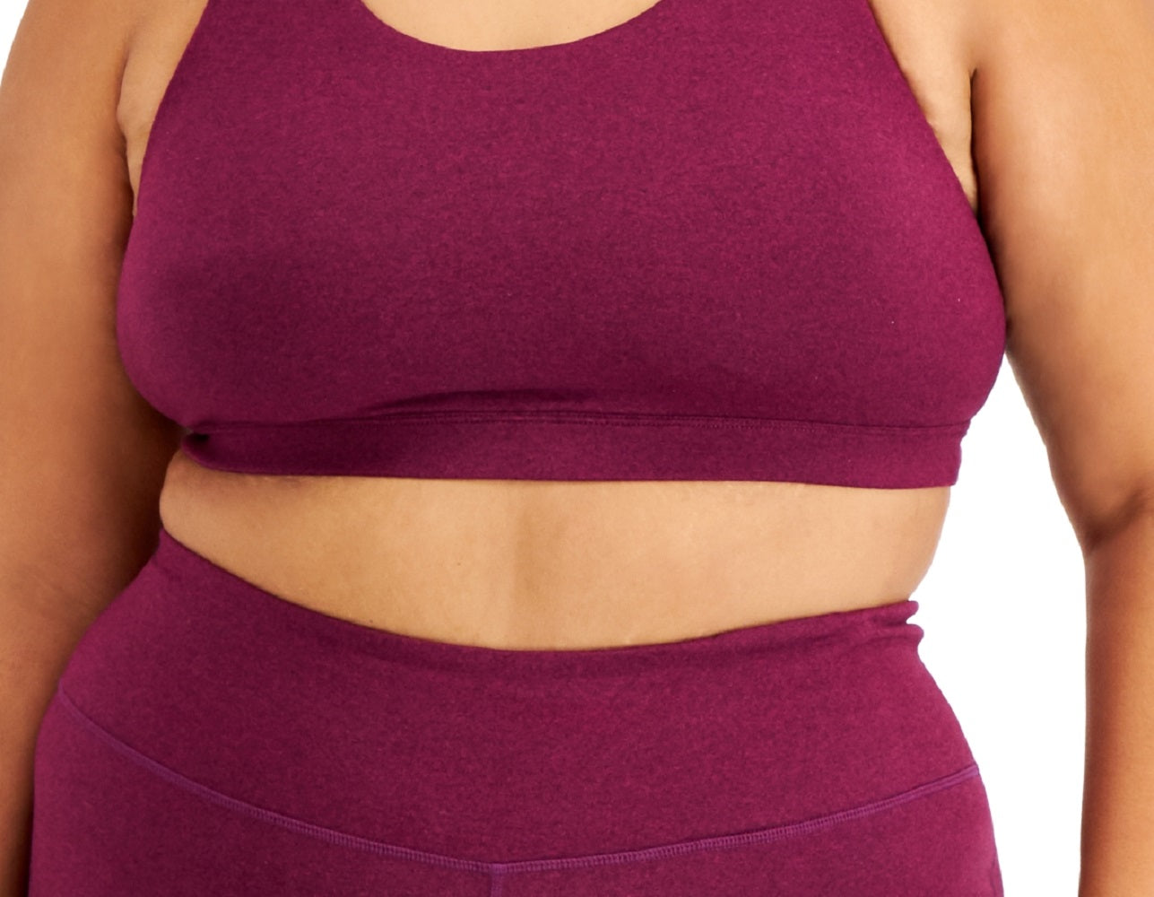 Conjunto de moletom feminino ID Ideology, sutiã esportivo roxo, tamanho 1X