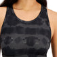 Sutiã esportivo reversível com estampa tie-dye ID Ideology feminino, preto, tamanho extragrande