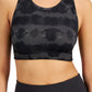 Sutiã esportivo reversível com estampa tie-dye ID Ideology feminino, preto, tamanho extragrande