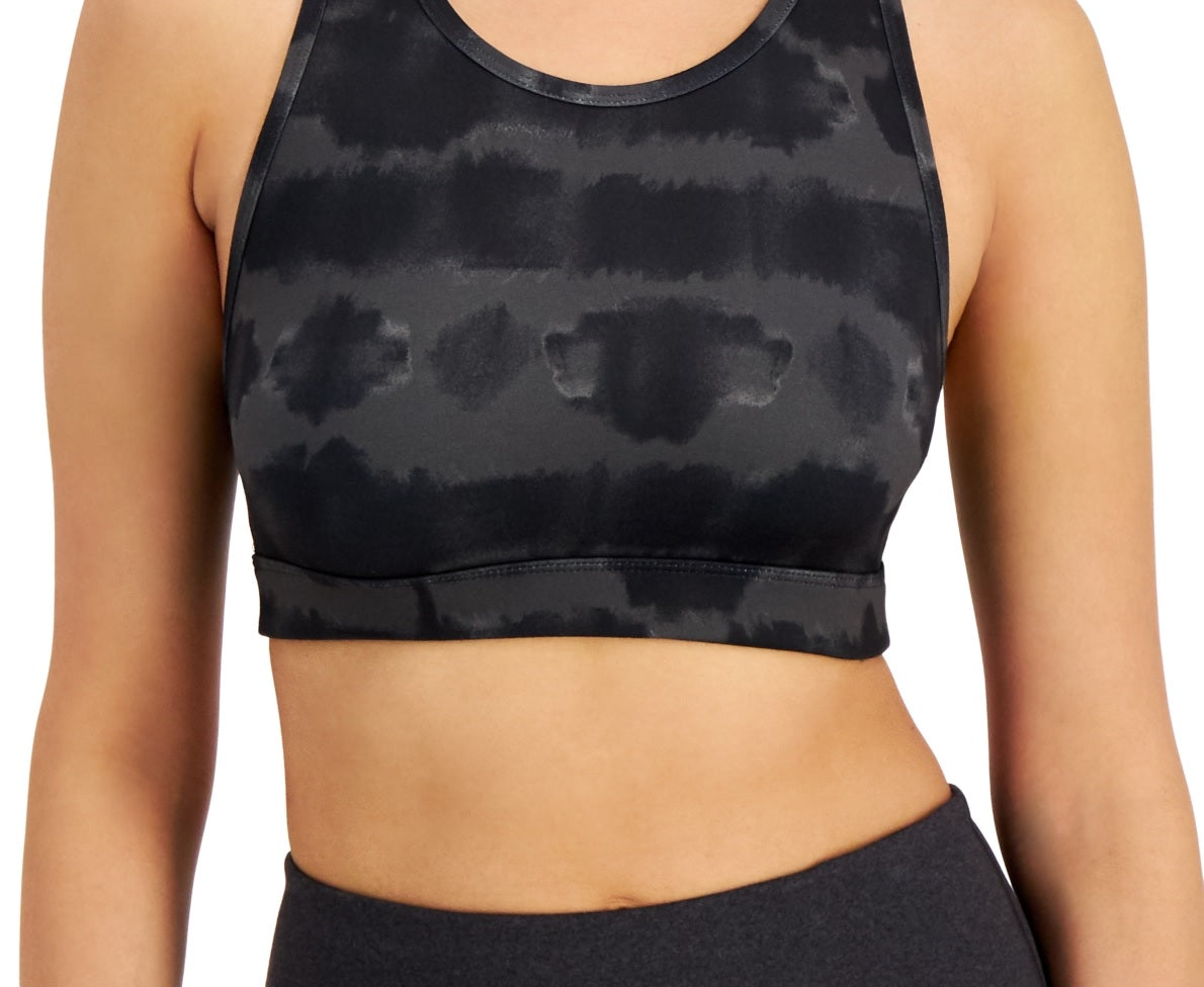 Sutiã esportivo reversível com estampa tie-dye ID Ideology feminino, preto, tamanho extragrande