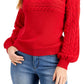 Suéter feminino Charter Club de malha mista com gola alta, vermelho, tamanho X-S