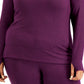 Blusa de malha com decote redondo feminina ID Ideology, roxa, tamanho 4X